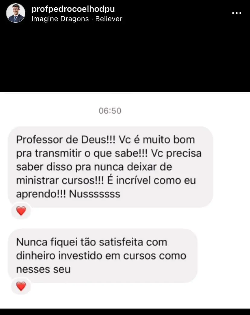 Depoimento real de aluno